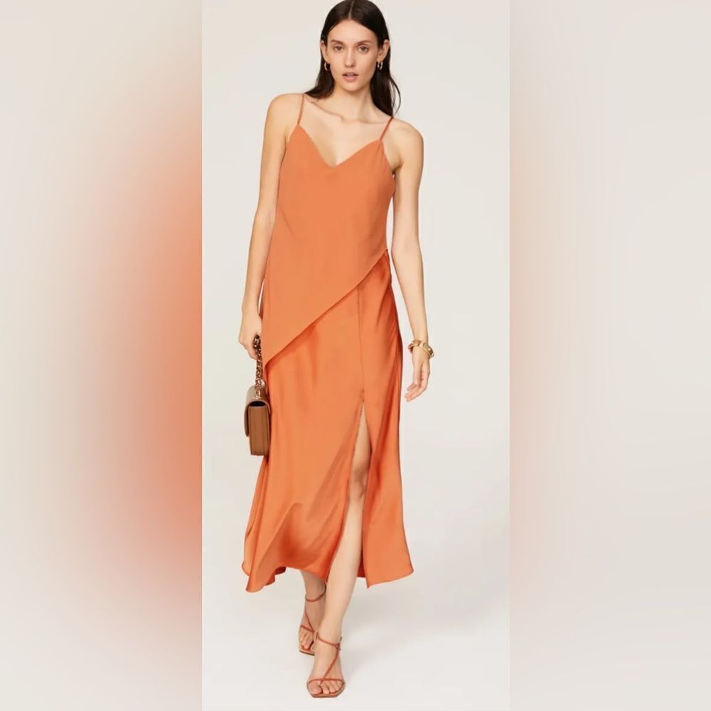 Saunders Collective Satin Chiffon Overlay Dress Size 4
